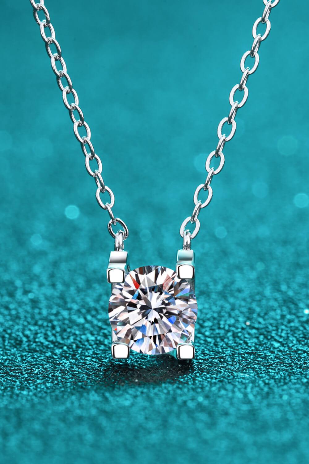 1 Carat Moissanite Chain Necklace - Trendha