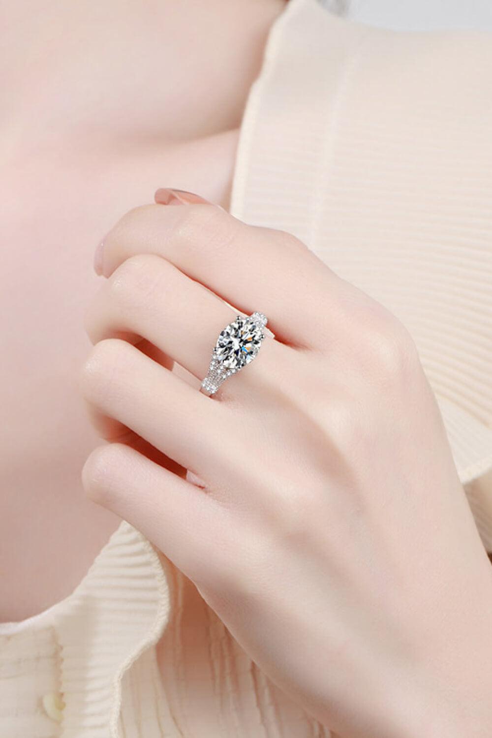 Unpredictable Day 3 Carat Moissanite Ring - Trendha