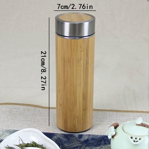 Creative Straight Cup Bamboo Travel Insulated Thermo - Trendha