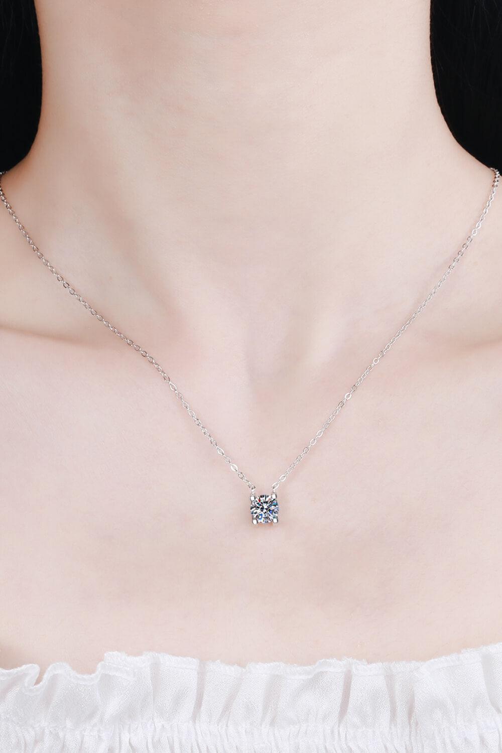 1 Carat Moissanite Chain Necklace - Trendha