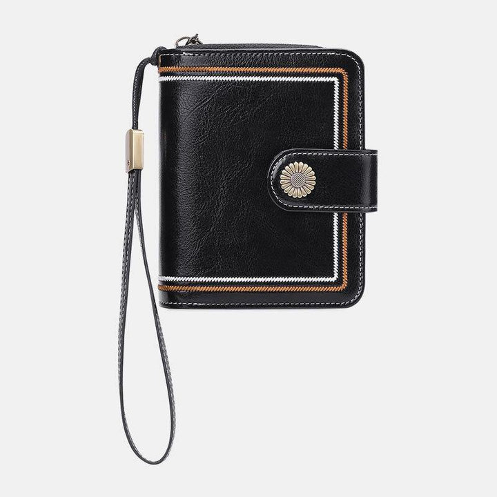 Unisex Genuine Leather RFID Blocking Anti-theft Organ Shape Multi-slot Main Pocket Card Bag Card Holder Wallet - Trendha