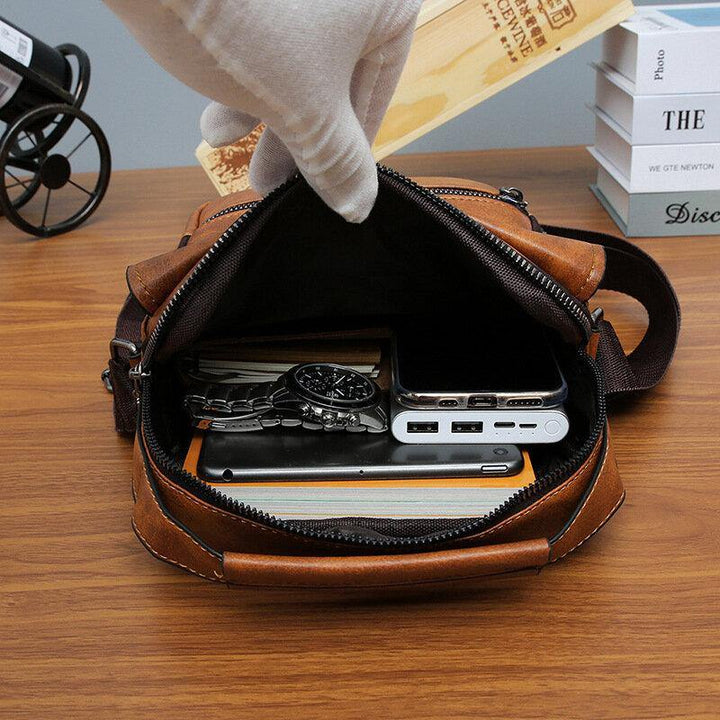 Men PU Leather Multi-pocket Anti-theft Messenger Bag Crossbody Bags Shoulder Bag Handbag Briefcase - Trendha
