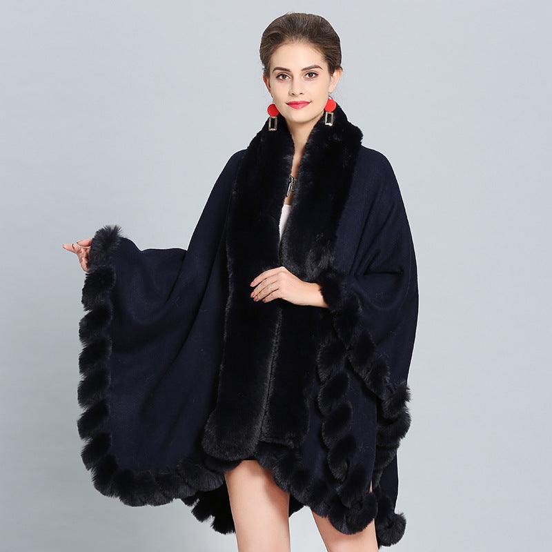 Winter Thick Shawl Imitation Fox Fur Long Collar - Trendha