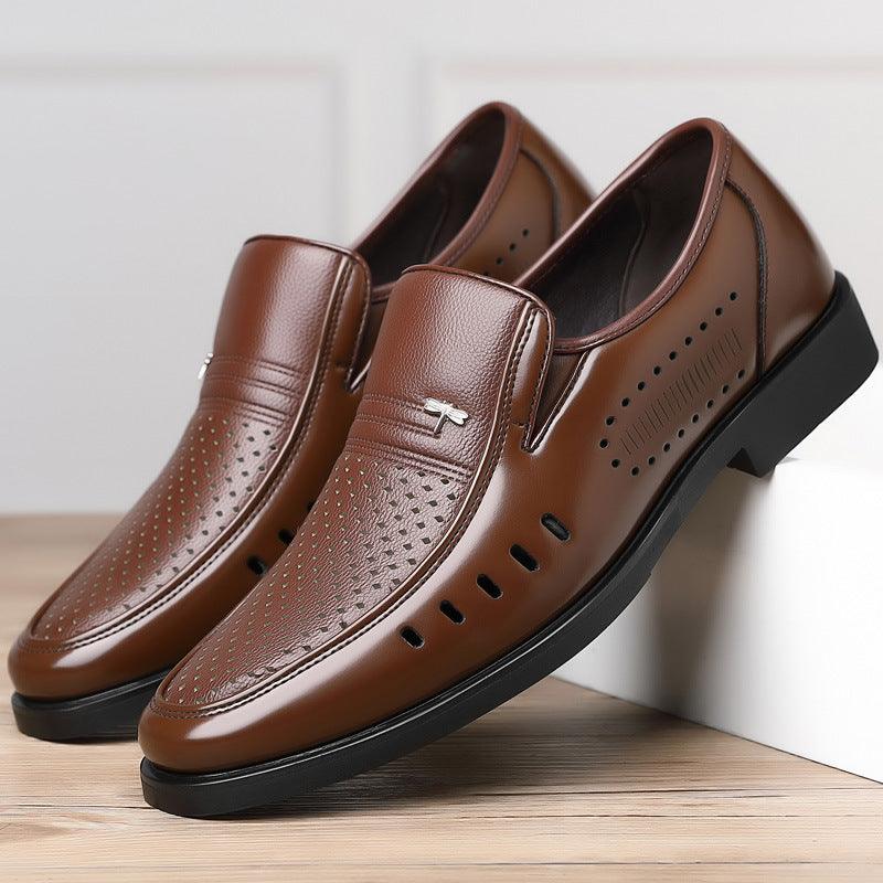 Men's Summer Business Hollow Breathable Leather Shoes - Trendha
