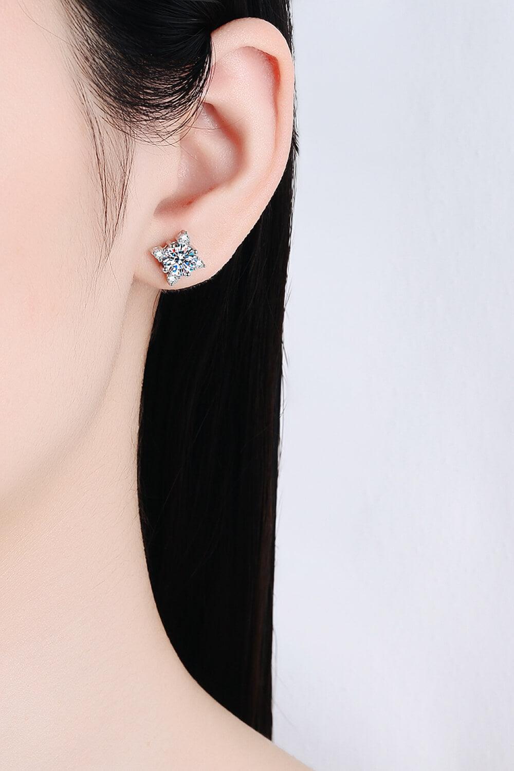 Four Leaf Clover 2 Carat Moissanite Stud Earrings - Trendha