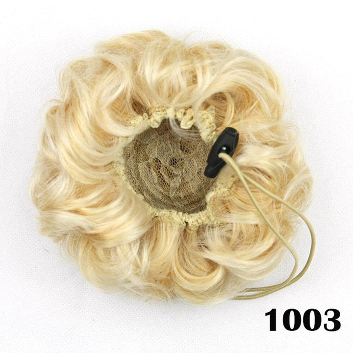 8 Colors Flower Bud Head Short Curly Hair Seven Flowers Drawstring Wig Piece - Trendha