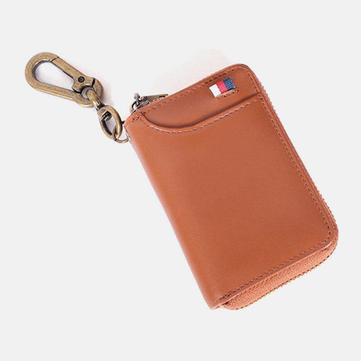 Men Genuine Leather Business Fashion Hanging Coin Bag Car Key Storage Bag Card Bag - Trendha