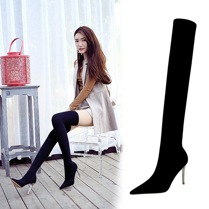 Stiletto Pointed Toe Over-the-knee Boots - Trendha