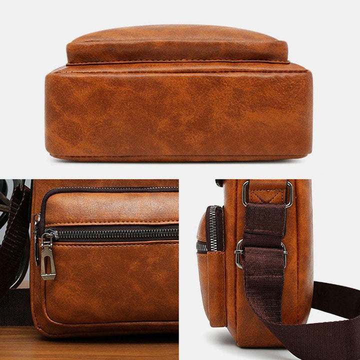 Men PU Leather Multi-pocket Anti-theft Messenger Bag Crossbody Bags Shoulder Bag Handbag Briefcase - Trendha