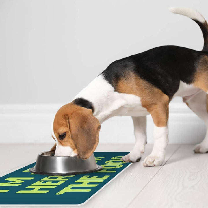 I'm Just Here for the Food Pet Food Mat - Funny Design Anti-Slip Pet Bowl Mat - Best Print Pet Feeding Mat - Trendha