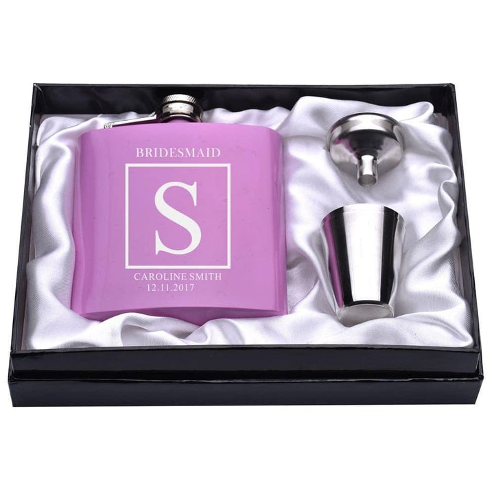 Personalized Engraved Pink Hip Flasks - Trendha
