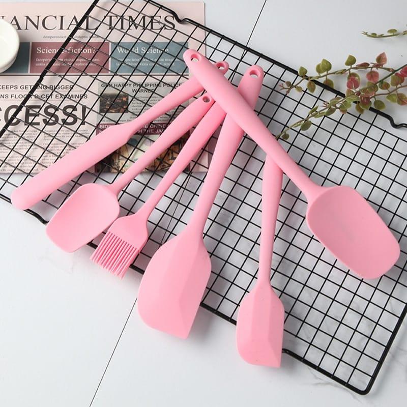 Pink Silicone Baking Tools 6 pcs Set - Trendha