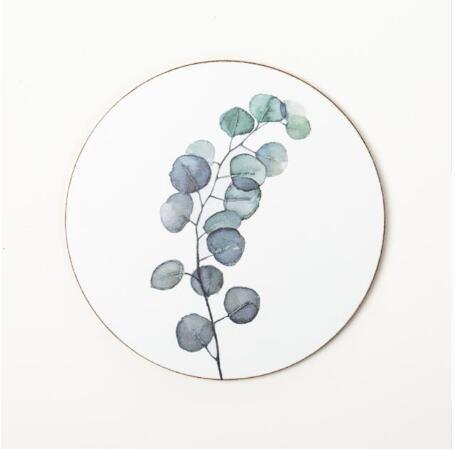 Plant Print Round Coaster - Trendha