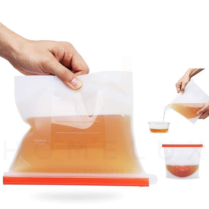 Reusable Silicone Food Storage Bags 4 Pcs Set - Trendha