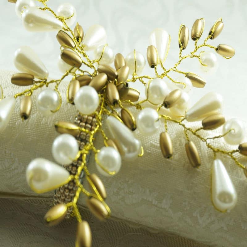 Set of 12 Pearl Flower Napkin Rings - Trendha