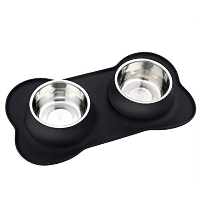 Silicone Dogs Double Bowl - Trendha