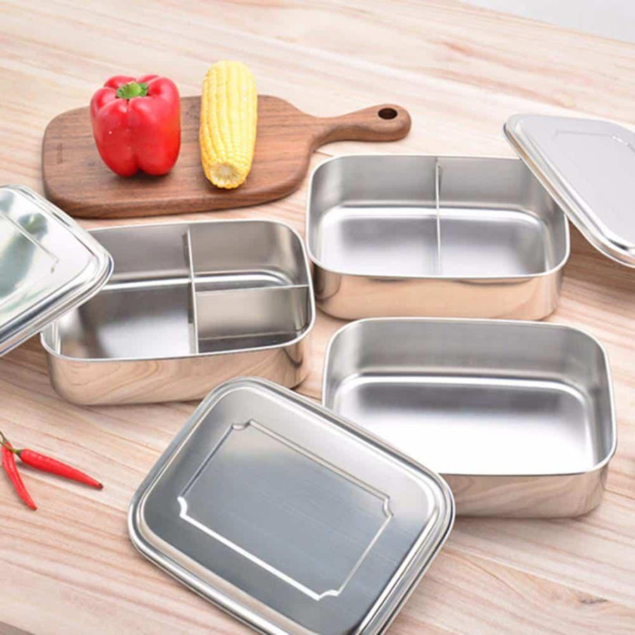 Solid Stainless Steel Lunch Box - Trendha